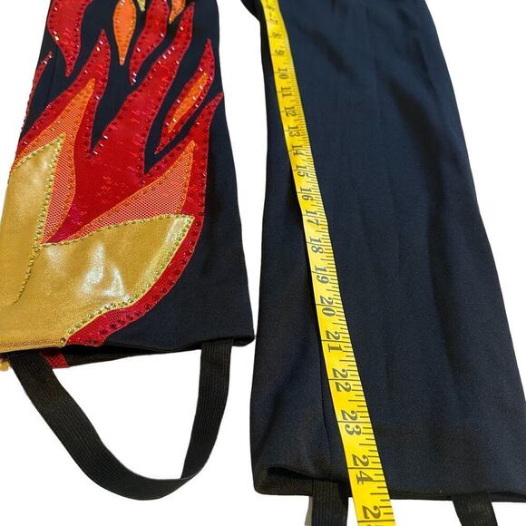 NWOT Mondor Boys Custom "Flame" Ice Skating Pants Black 8-10 - Picture 6 of 8
